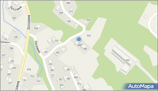 Szczawa, Szczawa, 309, mapa Szczawa