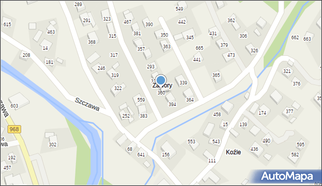 Szczawa, Szczawa, 360, mapa Szczawa