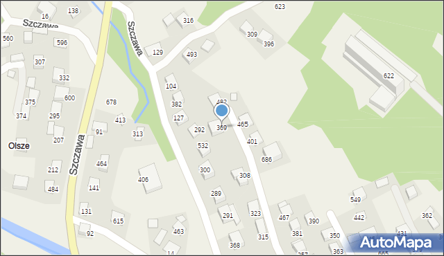 Szczawa, Szczawa, 369, mapa Szczawa