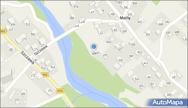Szczawa, Szczawa, 405, mapa Szczawa