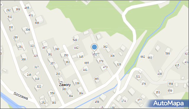 Szczawa, Szczawa, 431, mapa Szczawa
