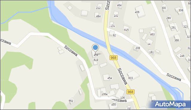 Szczawa, Szczawa, 459, mapa Szczawa