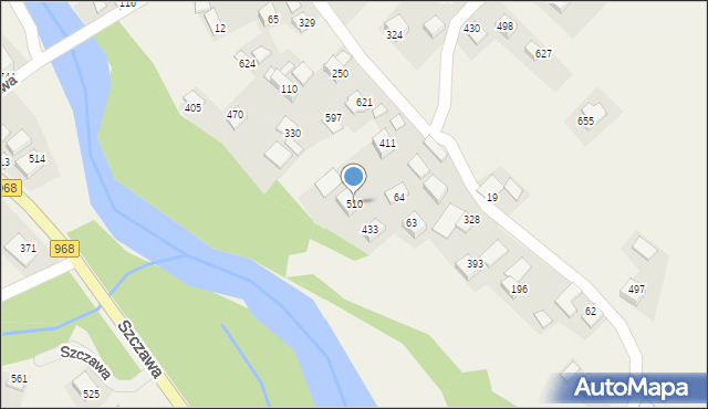 Szczawa, Szczawa, 510, mapa Szczawa