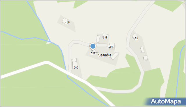 Szczawa, Szczawa, 538, mapa Szczawa
