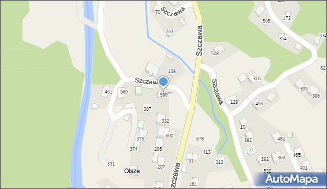 Szczawa, Szczawa, 596, mapa Szczawa