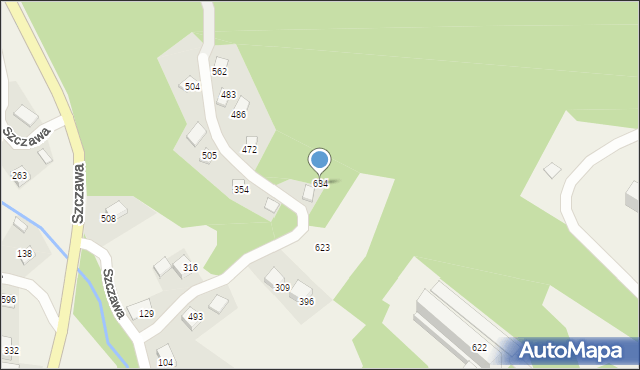 Szczawa, Szczawa, 634, mapa Szczawa