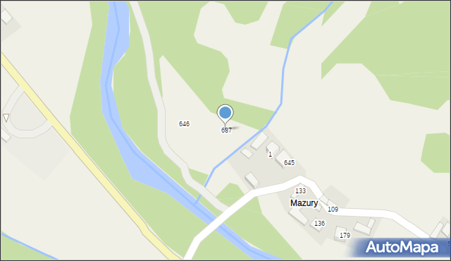 Szczawa, Szczawa, 687, mapa Szczawa