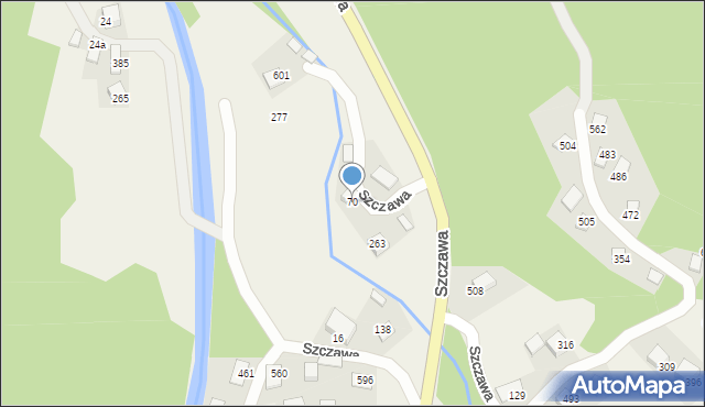 Szczawa, Szczawa, 70, mapa Szczawa