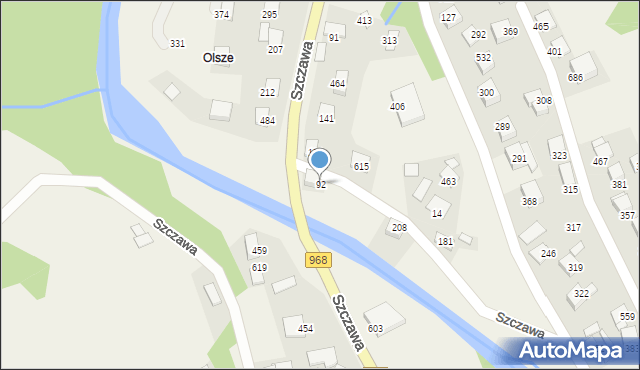 Szczawa, Szczawa, 92, mapa Szczawa