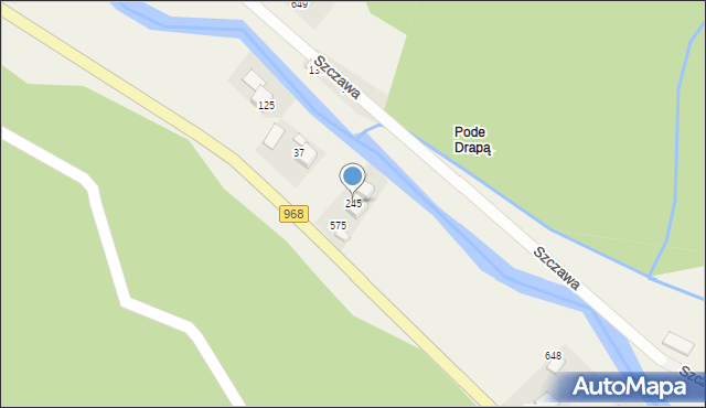 Szczawa, Szczawa, 245, mapa Szczawa