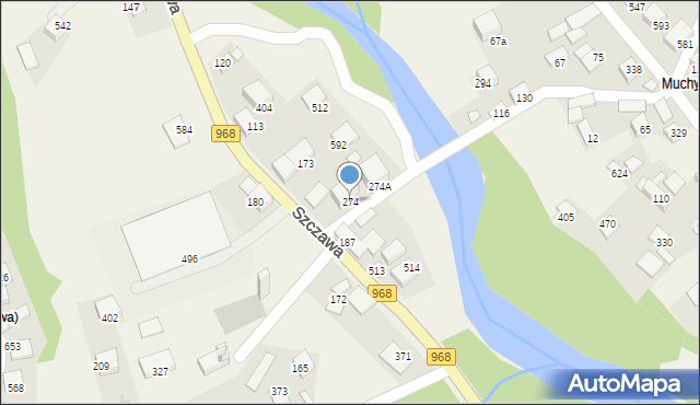 Szczawa, Szczawa, 274, mapa Szczawa