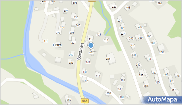 Szczawa, Szczawa, 464, mapa Szczawa