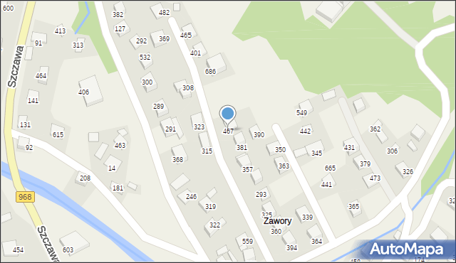 Szczawa, Szczawa, 467, mapa Szczawa