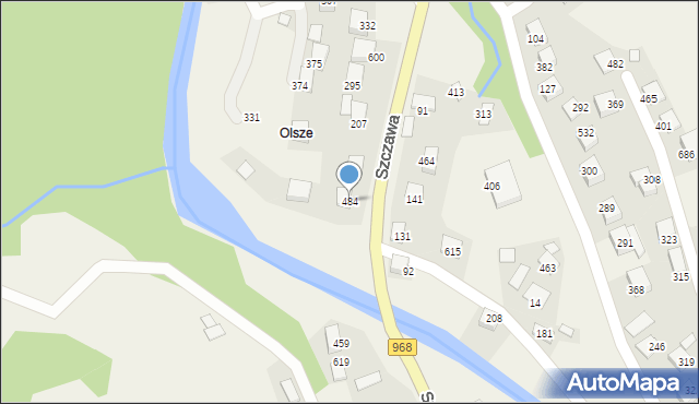 Szczawa, Szczawa, 484, mapa Szczawa