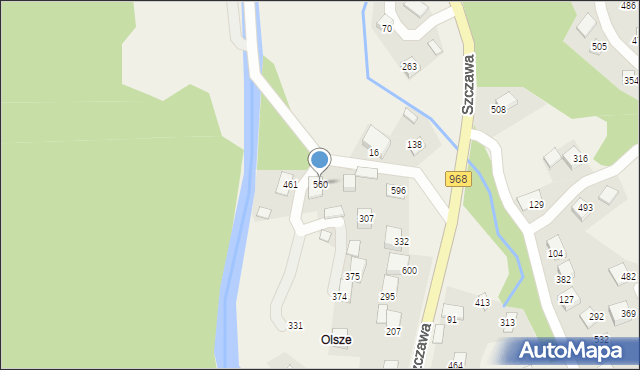 Szczawa, Szczawa, 560, mapa Szczawa