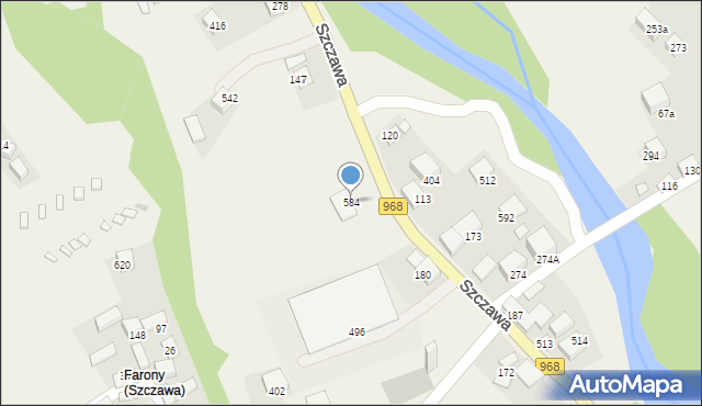 Szczawa, Szczawa, 584, mapa Szczawa