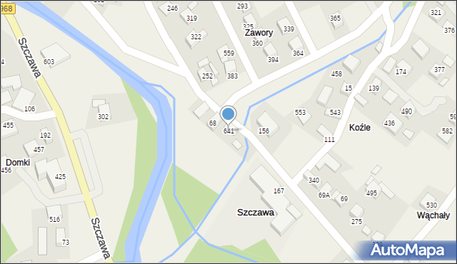 Szczawa, Szczawa, 641, mapa Szczawa