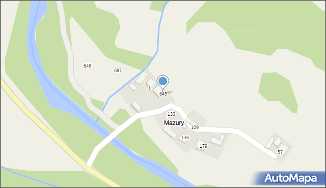 Szczawa, Szczawa, 645, mapa Szczawa