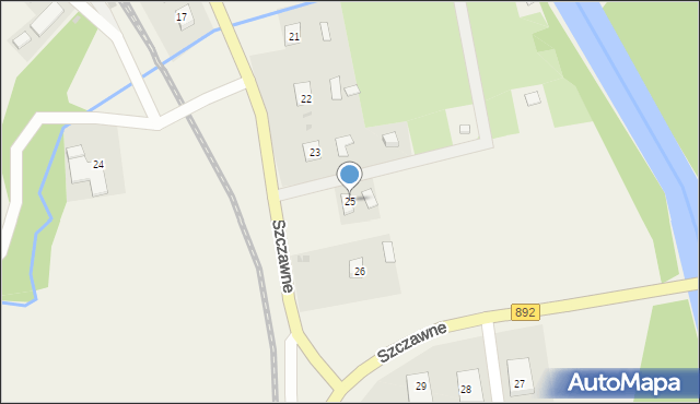 Szczawne, Szczawne, 25, mapa Szczawne