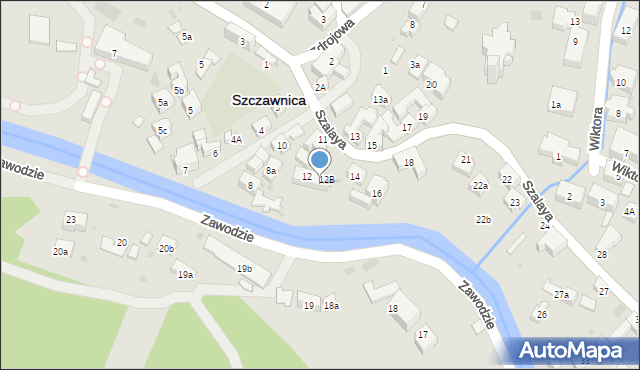 Szczawnica, Szalaya, 12a, mapa Szczawnica