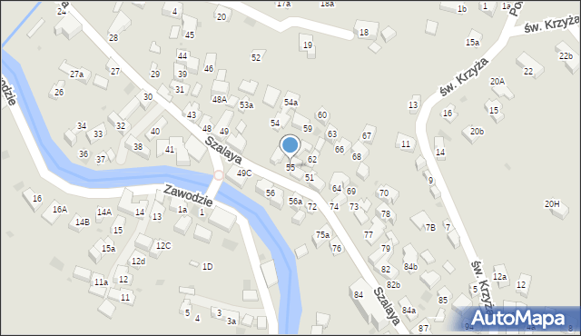 Szczawnica, Szalaya, 55, mapa Szczawnica