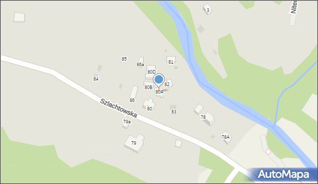 Szczawnica, Szlachtowska, 80A, mapa Szczawnica