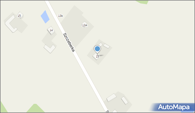 Szczeberka, Szczeberka, 13, mapa Szczeberka