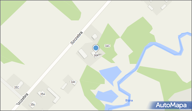 Szczebra, Szczebra, 34A, mapa Szczebra