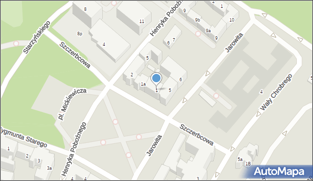 Szczecin, Szczerbcowa, 1, mapa Szczecina