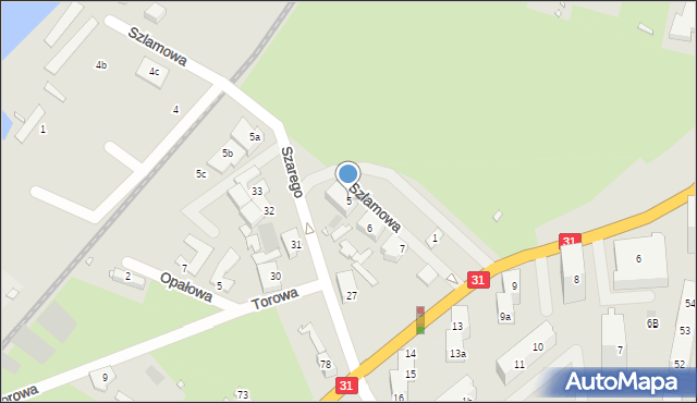 Szczecin, Szlamowa, 5, mapa Szczecina