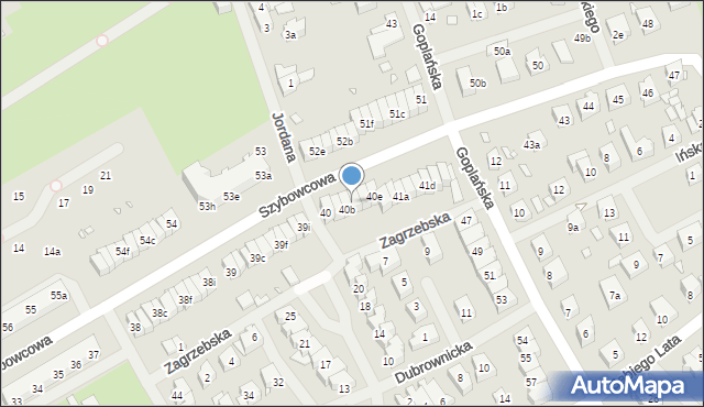 Szczecin, Szybowcowa, 40c, mapa Szczecina