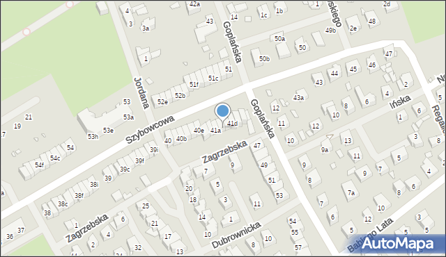 Szczecin, Szybowcowa, 41b, mapa Szczecina