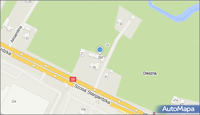 Szczecin, Szosa Stargardzka, 29A, mapa Szczecina