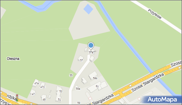 Szczecin, Szosa Stargardzka, 57a, mapa Szczecina