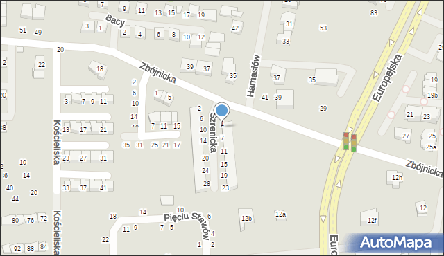 Szczecin, Szrenicka, 3, mapa Szczecina