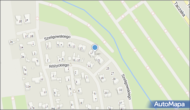 Szczecin, Szeligowskiego Tadeusza, 19, mapa Szczecina