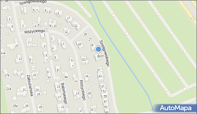 Szczecin, Szeligowskiego Tadeusza, 33, mapa Szczecina