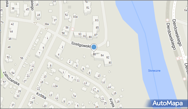 Szczecin, Szeligowskiego Tadeusza, 86, mapa Szczecina