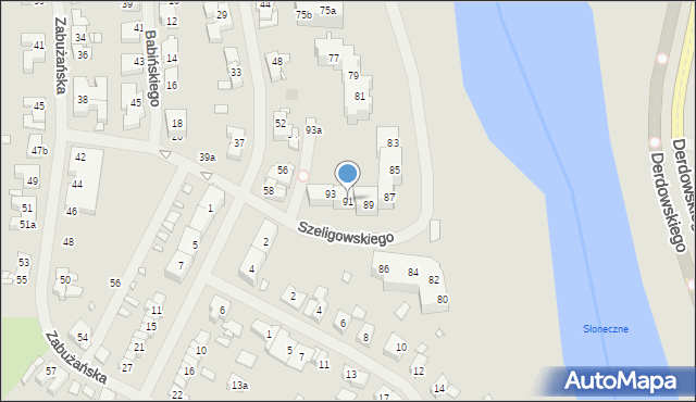 Szczecin, Szeligowskiego Tadeusza, 91, mapa Szczecina