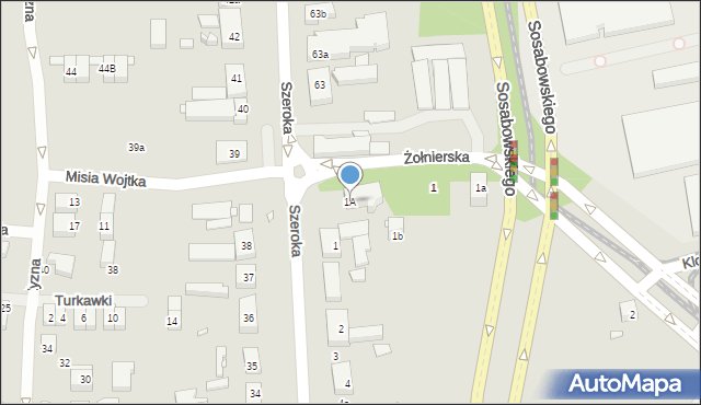 Szczecin, Szeroka, 1A, mapa Szczecina