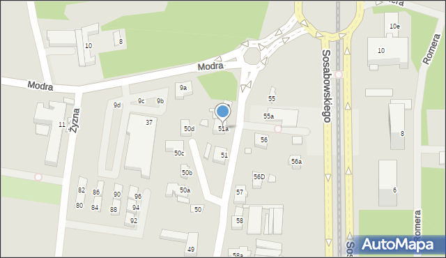 Szczecin, Szeroka, 51a, mapa Szczecina