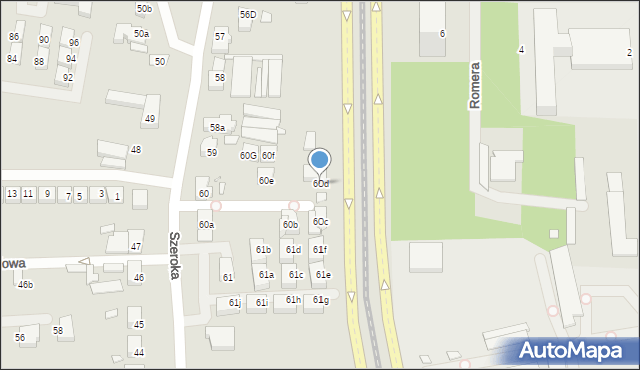 Szczecin, Szeroka, 60d, mapa Szczecina