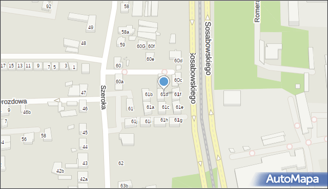 Szczecin, Szeroka, 61d, mapa Szczecina