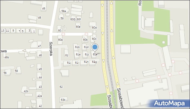 Szczecin, Szeroka, 61e, mapa Szczecina