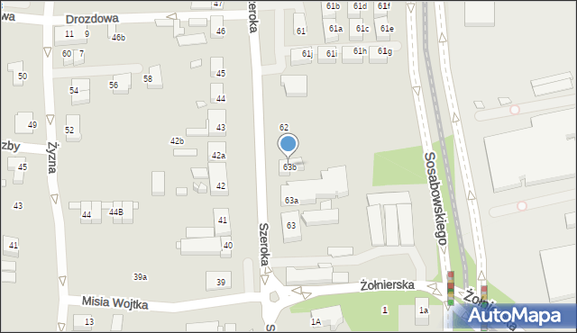 Szczecin, Szeroka, 63b, mapa Szczecina