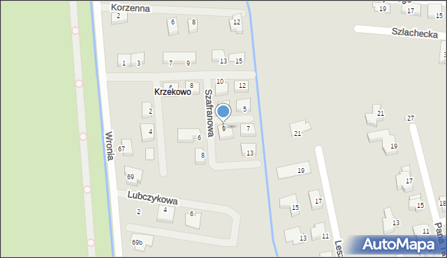 Szczecin, Szafranowa, 9, mapa Szczecina