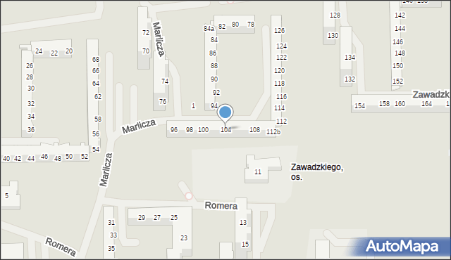 Szczecin, Szafera Władysława, prof., 104, mapa Szczecina