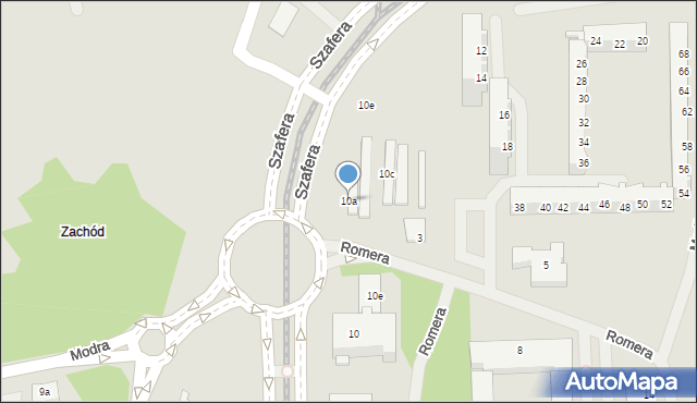 Szczecin, Szafera Władysława, prof., 10a, mapa Szczecina