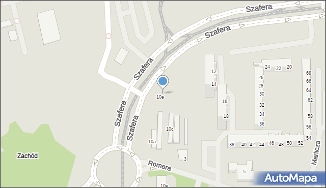 Szczecin, Szafera Władysława, prof., 10f, mapa Szczecina