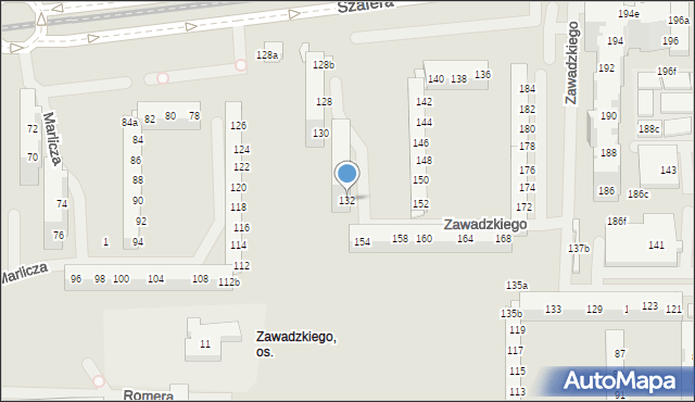 Szczecin, Szafera Władysława, prof., 132, mapa Szczecina